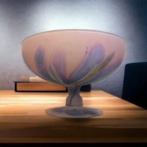 DECO ART DESIGNS /Candy Dish/ Frosted Satin Art Glass Handcrafted in Canada